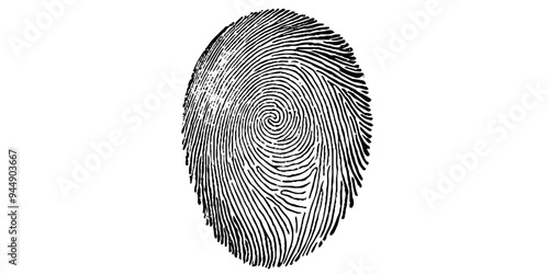 Vector black detailed fingerprints flat patterns isolated.