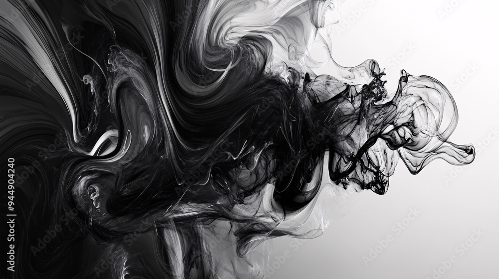 Fototapeta premium Abstract Black Ink Swirl