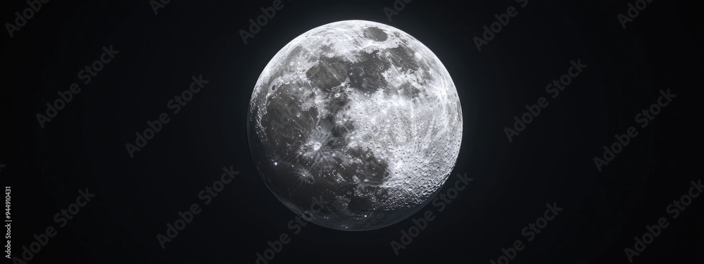 Full moon on black background with 3D cartoon rendering Full moon on black background with 3D cartoon rendering