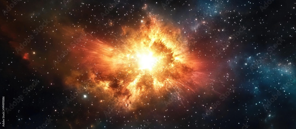 3D cartoon depiction of a supernova nebula in deep space 3D cartoon depiction of a supernova nebula in deep space