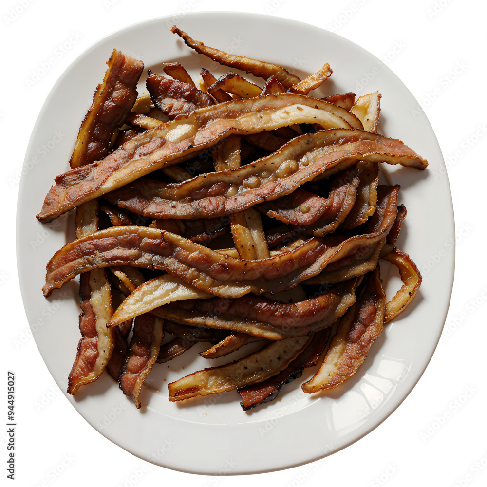 Fried Bacon Isolated on Transparent Background Fried Bacon Isolated on Transparent Background