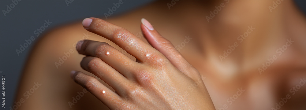 Monkeypox new disease dangerous infection pandemic. Female hands with Monkeypox rash. Monkeypox new disease dangerous infection pandemic. Female hands with Monkeypox rash.