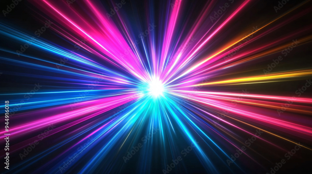 Neon Light Burst Background Neon Light Burst Background