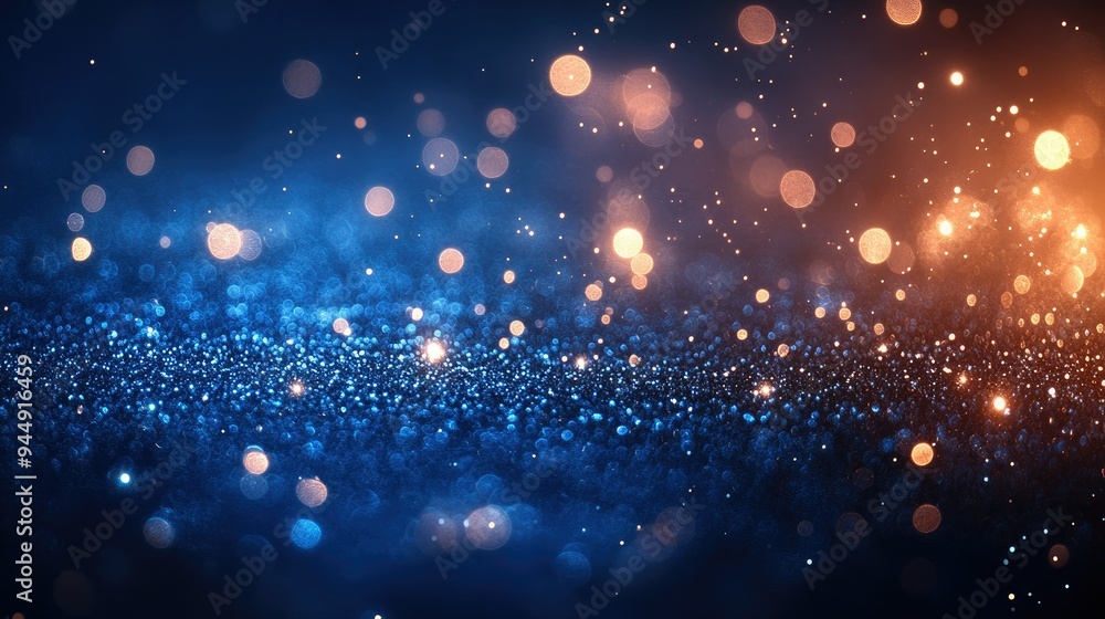 Blue and silver sparkling background with light flares Blue and silver sparkling background with light flares