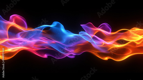 Abstract Vibrant Neon Swirls