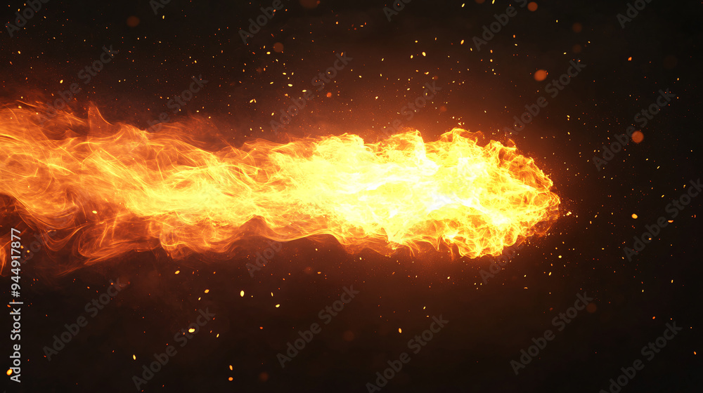 Fiery Blast on Black Background Fiery Blast on Black Background