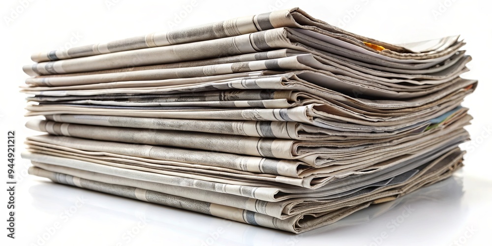 Stack of newspapers with blank space for copywriting, news, journalism, print media, communication, information Stack of newspapers with blank space for copywriting, news, journalism, print media, communication, information