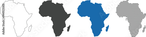Africa map in outline, flat color, dotted style