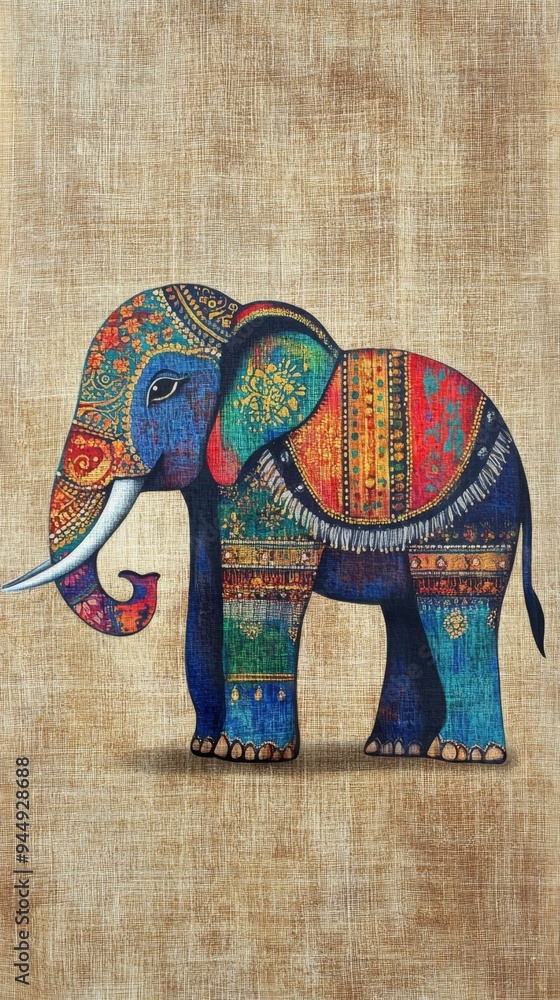 Elegant Madhubani Elephant Artwork: Traditional Indian Folk Art on ...