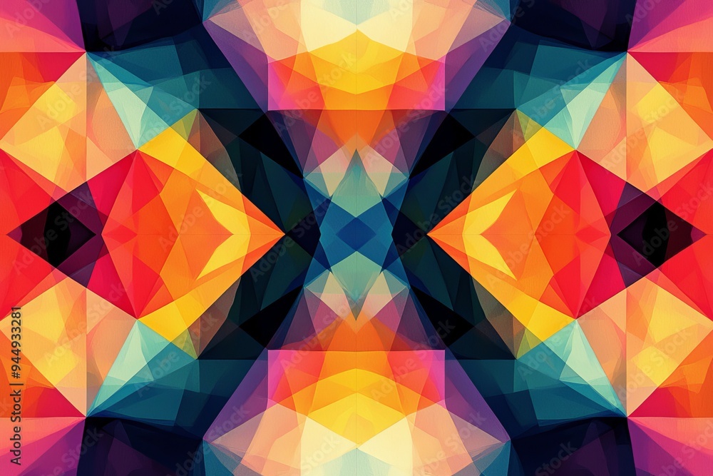 Obraz premium Abstract Geometric Pattern with Vibrant Colors created with Generative AI