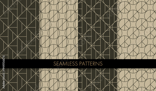 高級感のあるシームレスパターンのセット