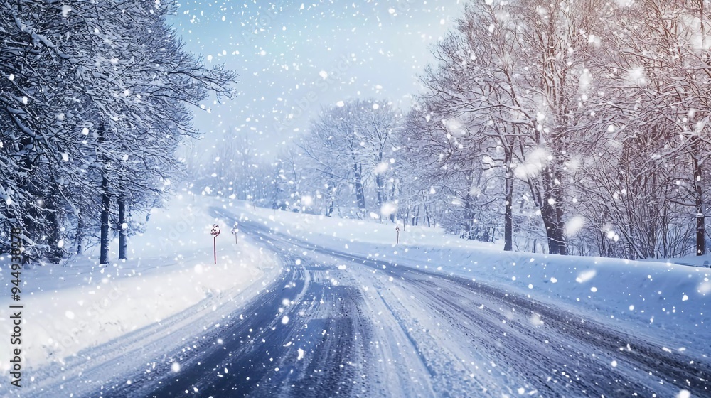Very beautiful winter driving conditions Very beautiful winter driving conditions