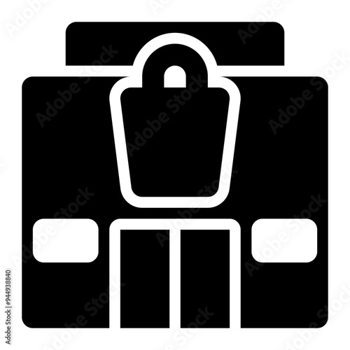 big box, store, retail, shop, mall, hypermarket solid or glyph icon