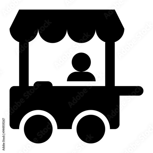 hawker, street vendor, booth, stall, retail solid or glyph icon
