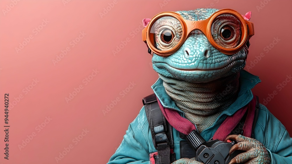An animal dressed in human clothing, set against a pastel background. The colors enhance the whimsical nature of the scene, creating a light-hearted and charming visual. An animal dressed in human clothing, set against a pastel background. The colors enhance the whimsical nature of the scene, creating a light-hearted and charming visual.