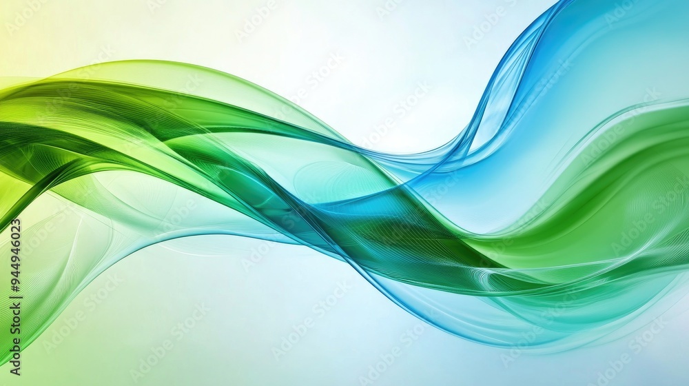 Abstract background featuring smooth green and blue flowing lines Abstract background featuring smooth green and blue flowing lines