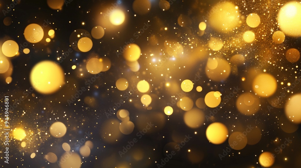 Abstract gold bokeh circles with particles create a beautiful illustrated background Abstract gold bokeh circles with particles create a beautiful illustrated background