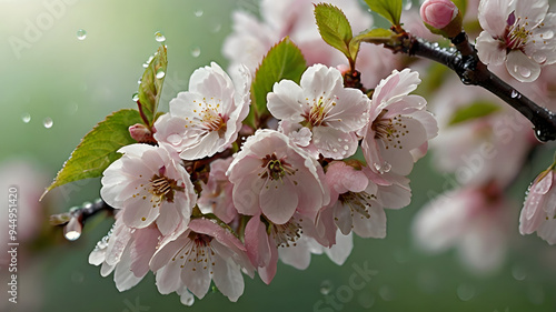  Cherry blossoms in full bloom.