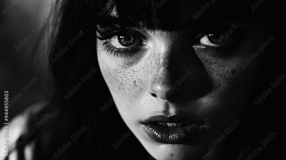 British New Wave close-up shot, focusing on raw, emotional expressions and gritty realism British New Wave close-up shot, focusing on raw, emotional expressions and gritty realism