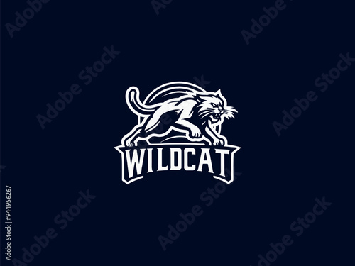 wildcat logo vector black and white