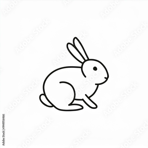 rabbit black icon isolated on white