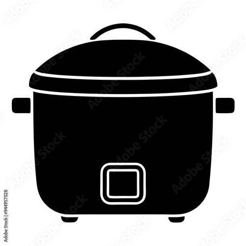 Electric Rice Cooker Vector Silhouette