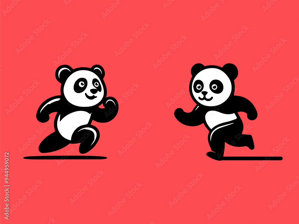 Fototapeta premium panda logo illustration