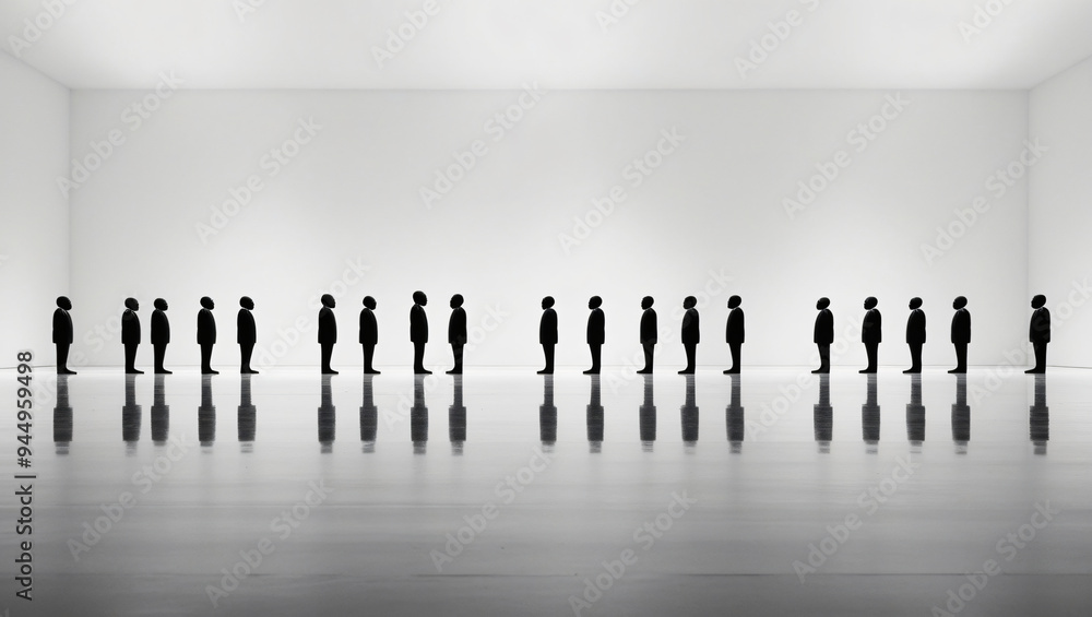Silhouettes Group of People in a Row Vector Silhouettes Group of People in a Row Vector