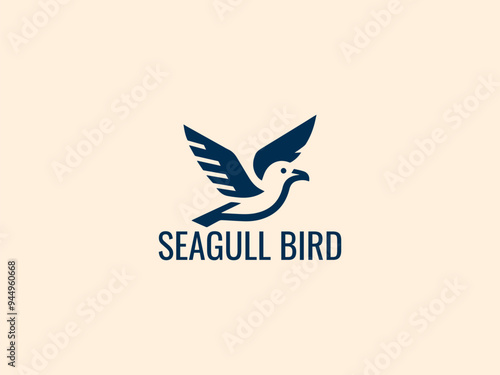 seagull bird logo vector. abstract seagull logo