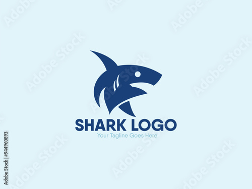 blue shark logo vector