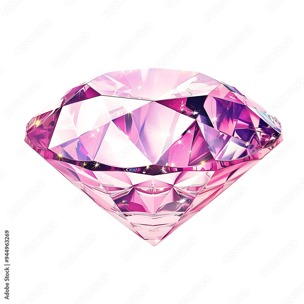 Pink Diamond with Facets and Sparkle Pink Diamond with Facets and Sparkle
