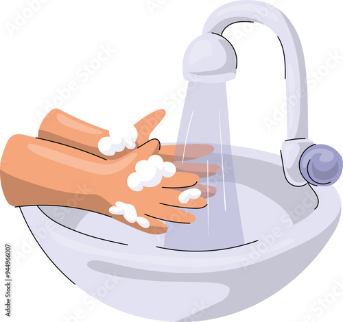 Vector Illustration of Wash Hands