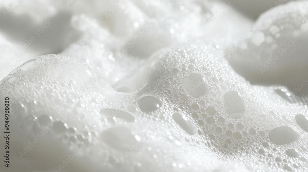 Close-up of a shampoo bottle with thick white foam, bubbles gently resting on the surface. Close-up of a shampoo bottle with thick white foam, bubbles gently resting on the surface.