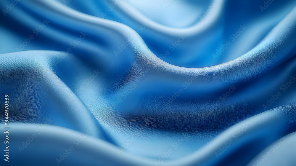 Abstract Blue Silk Fabric Texture Background Abstract Blue Silk Fabric Texture Background