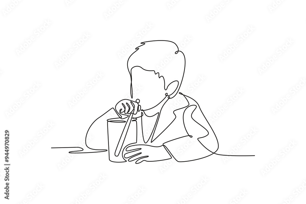 Scientist concept. Single line draw design vector graphic illustration. Scientist concept. Single line draw design vector graphic illustration.