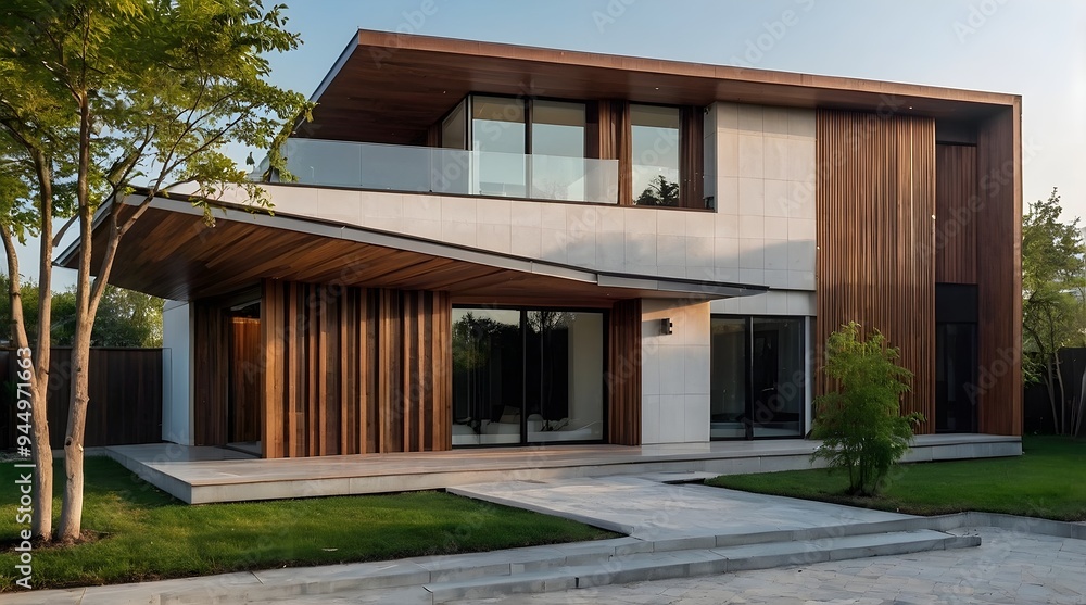 AI-Generated image of: Modern luxury minimalist cubic house, villa with wooden cladding and panel walls and landscaping design front yard. Residential architecture exterior.
AI-Generated image of: Modern luxury minimalist cubic house, villa with wooden cladding and panel walls and landscaping design front yard. Residential architecture exterior.