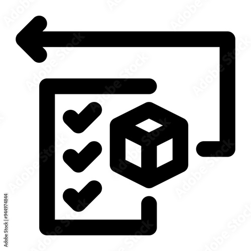 Bild auf Leinwand back ordering, back order, return order, stock turnover, supply chain outline ic
