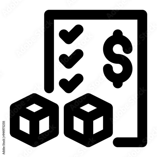economic quantity, economic order, quantity, eoq, order quantity outline icon