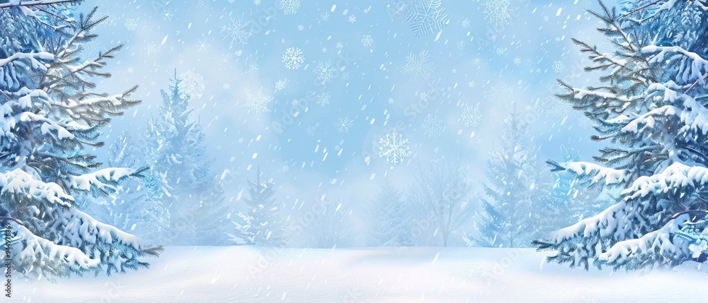 Snowy Pine Trees in a Winter Wonderland Snowy Pine Trees in a Winter Wonderland