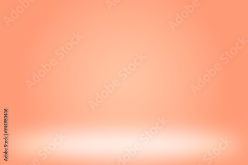 Abstract orange gradient studio room background, 3d empty soft smooth blur backdrop like in a room with spot lights shining on the floor or on the stage, vector illustration design for product display
