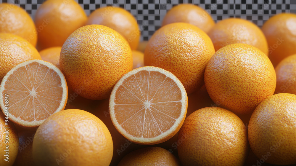 Detailed oranges from a lively market stall, isolated against a transparent background Detailed oranges from a lively market stall, isolated against a transparent background