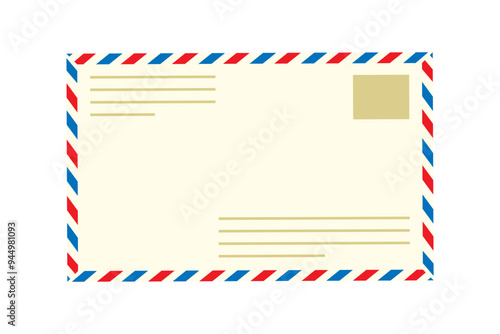 Vector illustration of letter envelope on transparent background
