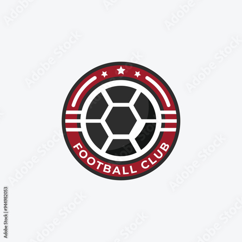 soccer ball logo and star icon design, football logo simple.