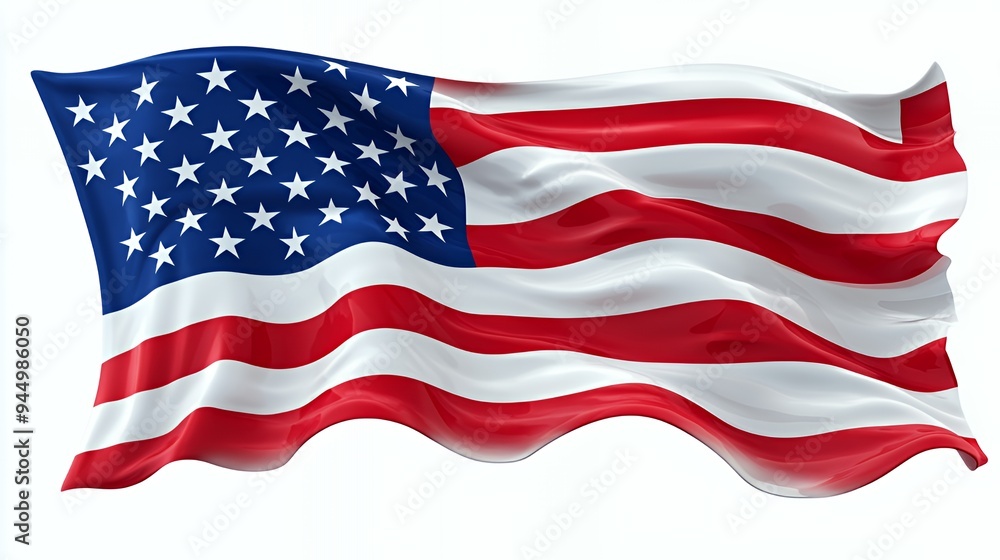 A waving flag representing the United States of America, symbolizing patriotism and unity. A waving flag representing the United States of America, symbolizing patriotism and unity.