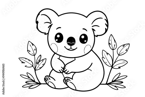 Coloring pages of a koala for kids