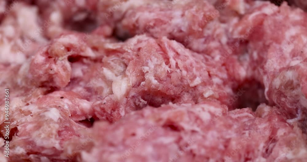 homemade minced pork meat close-up, fresh minced pork with bacon homemade minced pork meat close-up, fresh minced pork with bacon