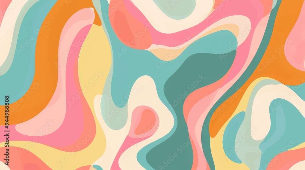This artwork showcases vibrant, fluid ice cream swirl patterns filled with bright and pastel hues, creating a playful retro vibe that captures the essence of a lively summer This artwork showcases vibrant, fluid ice cream swirl patterns filled with bright and pastel hues, creating a playful retro vibe that captures the essence of a lively summer