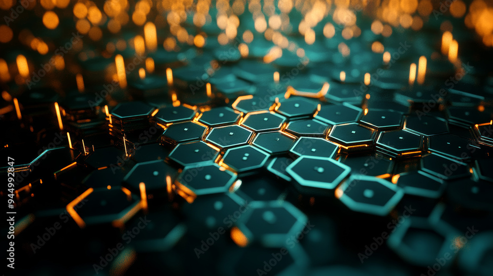 Fototapeta premium Abstract Hexagon Pattern: Futuristic Technology Background