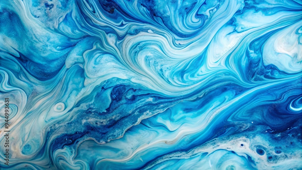Obraz premium Marble ink colorful blue abstract background with a unique pattern