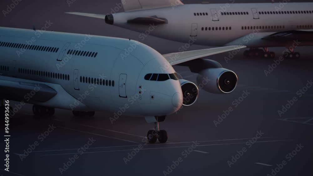 a passenger plane on the runway taken from the top view point a passenger plane on the runway taken from the top view point